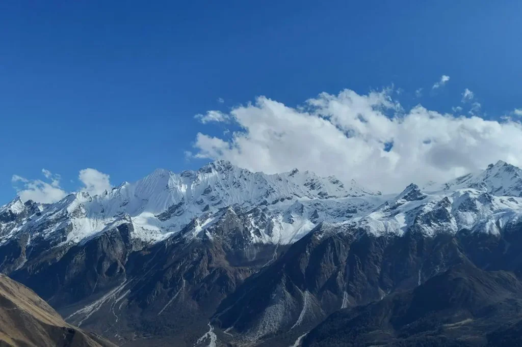 Mountain range and clouds in Langtang National Park, Nepal